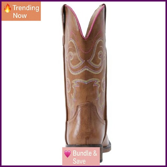 Women's Square Toe Embroidered Cowboy Boots Mid Calf Pull On Western Fashion - Picture 7 of 8